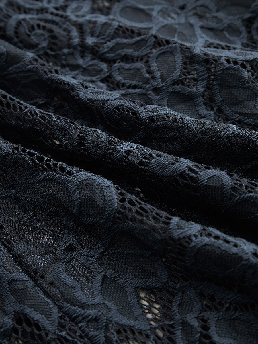 【24-hour shipping out】Vintage Bohemian Blue Lace Sleeveless Midi Dress