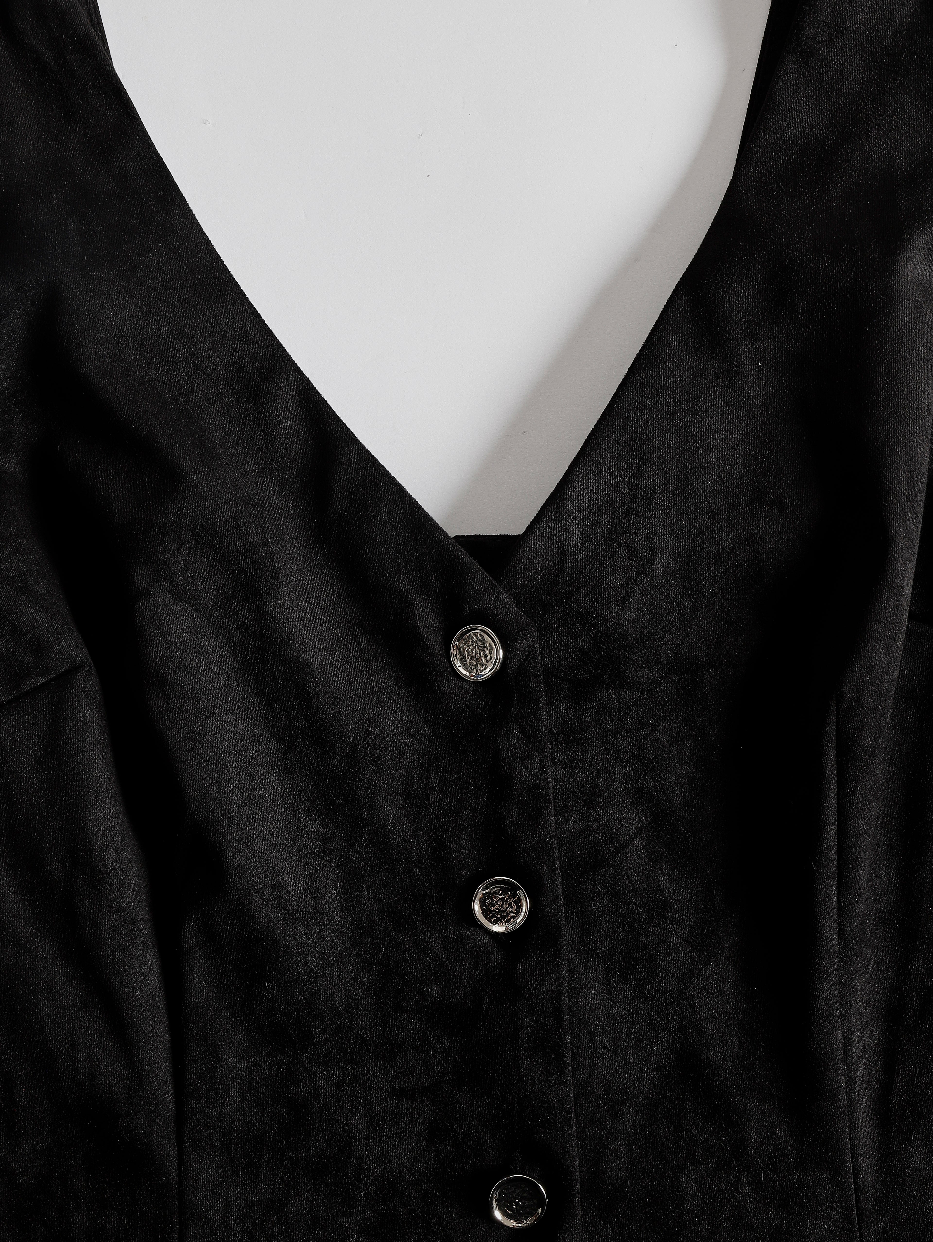 Western Retro Tassel Black Sleeveless V-Neck Faux Suede Mini Dress