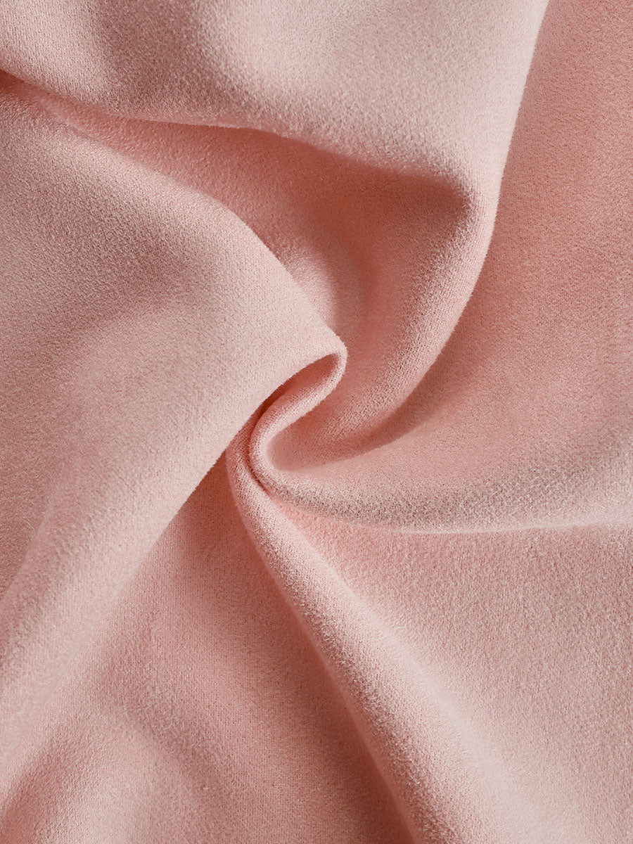 Western Retro Leopard Print Pink Faux Suede Long-Sleeve Shirt