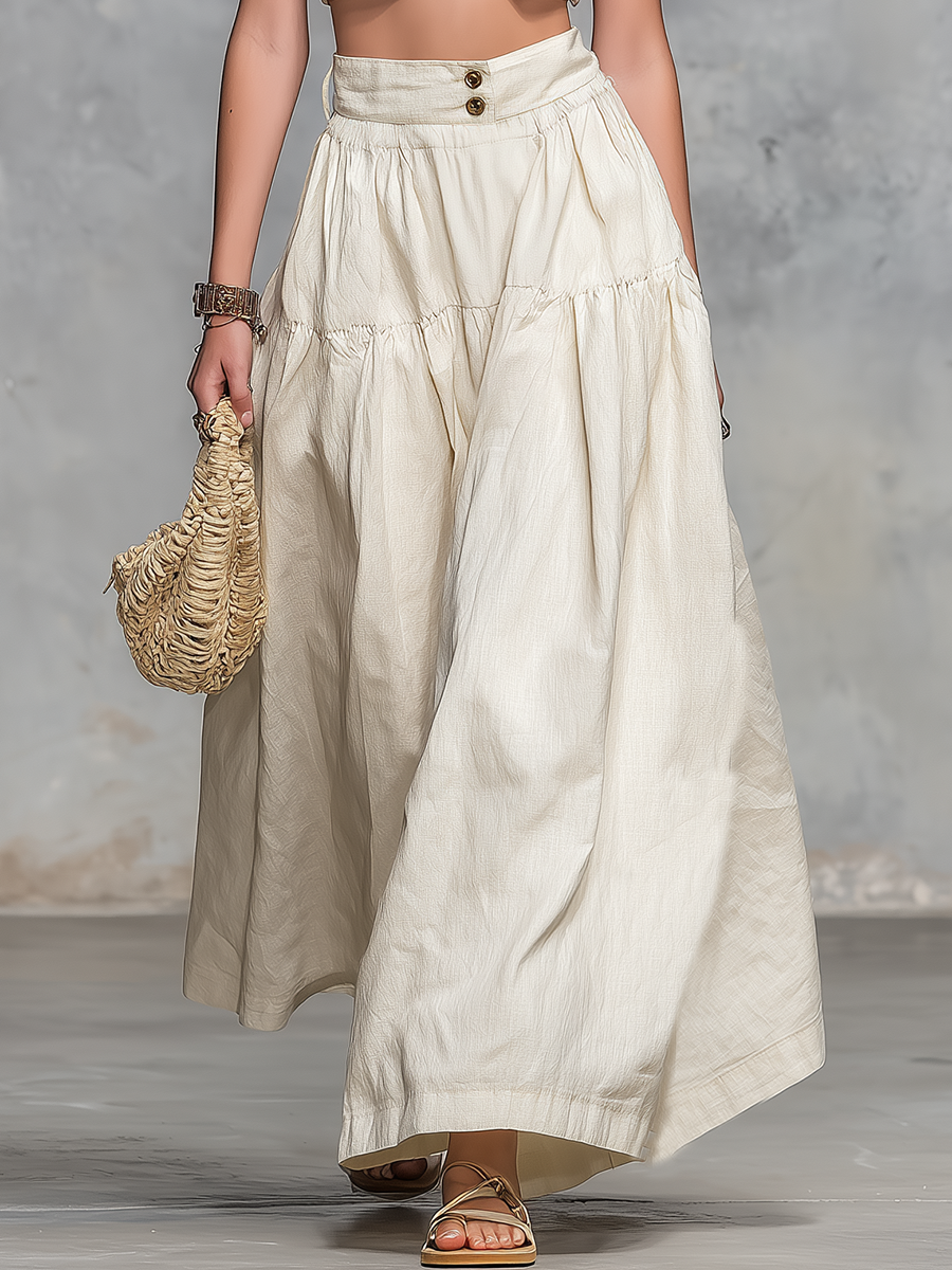 Casual And Stylish Square-neck Sleeveless Cropped Top And Long Skirt Set