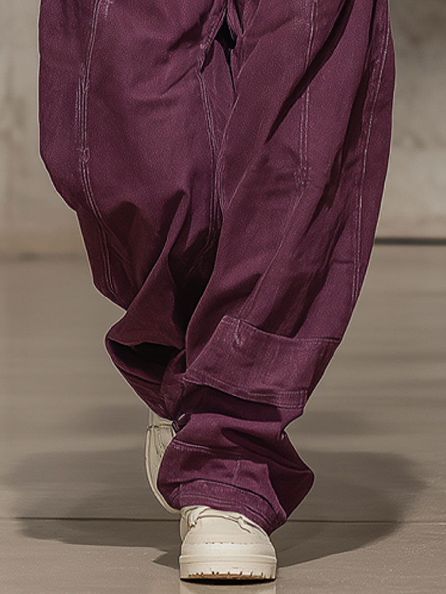 Casual Retro Workwear Purple Jeans