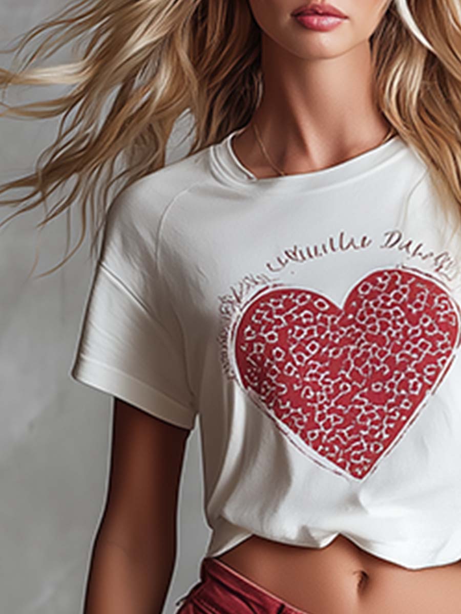 Bowie Heart Graphic Cotton Tee Effortless Cool-Girl Energy