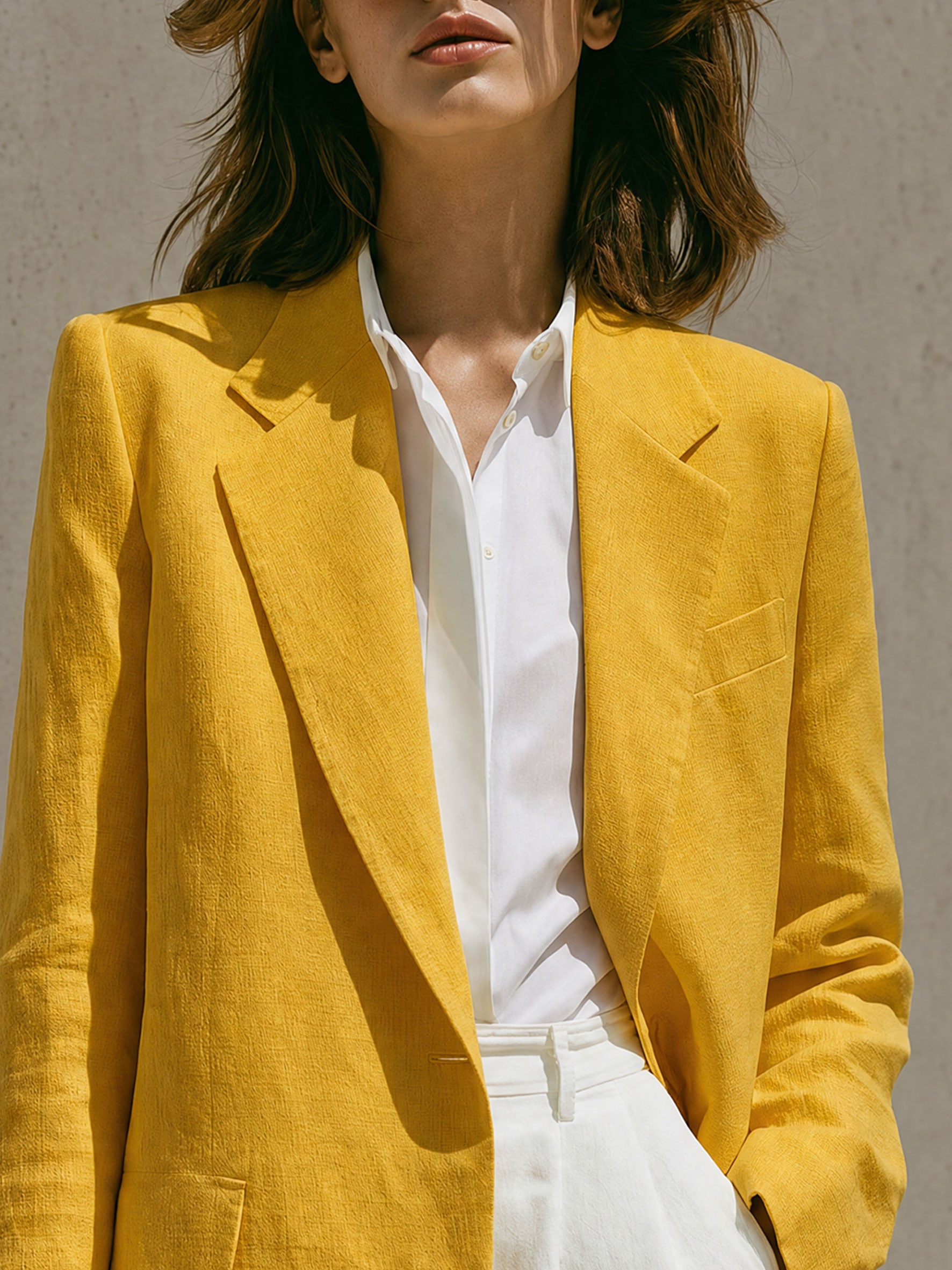 Casual Retro Yellow Blazer