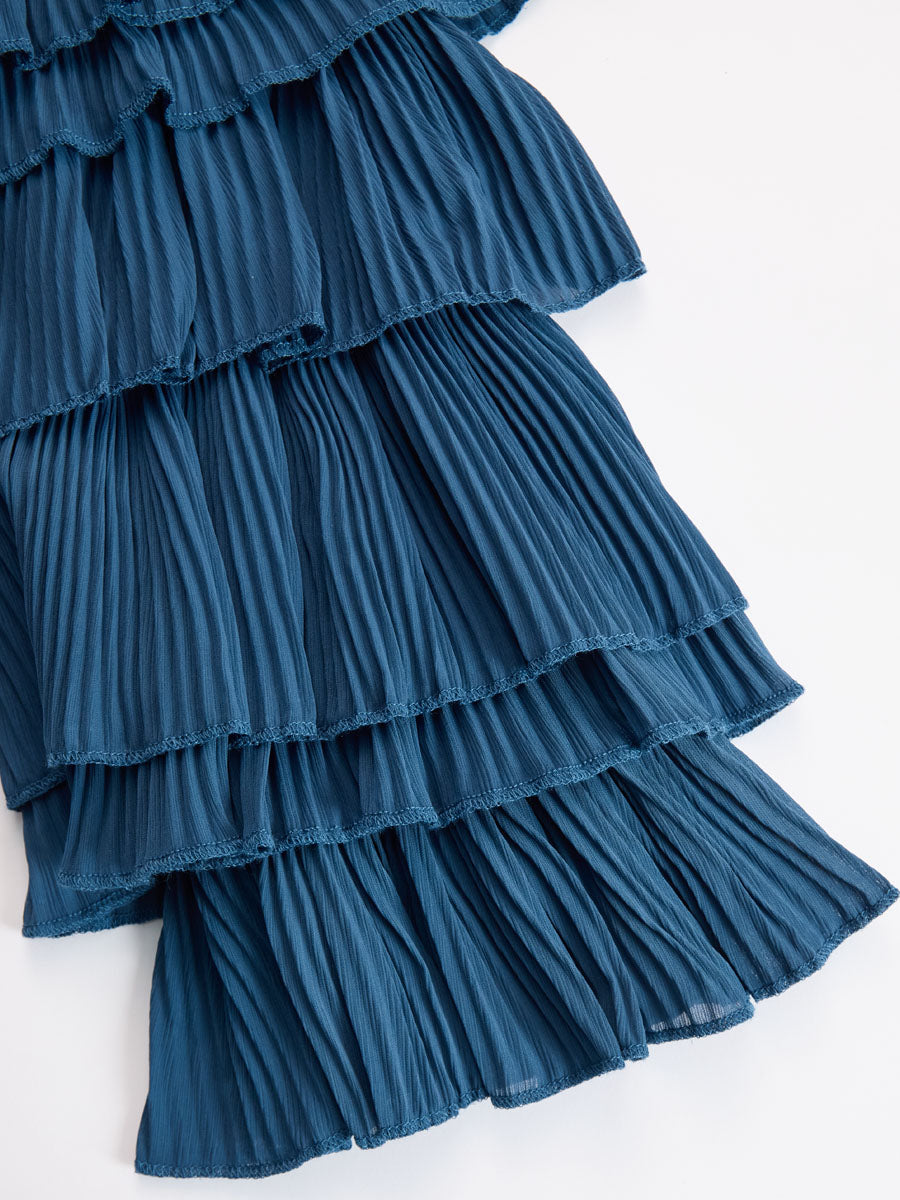 Turtleneck Ruffle Sleeve Knit Pullover Sweater