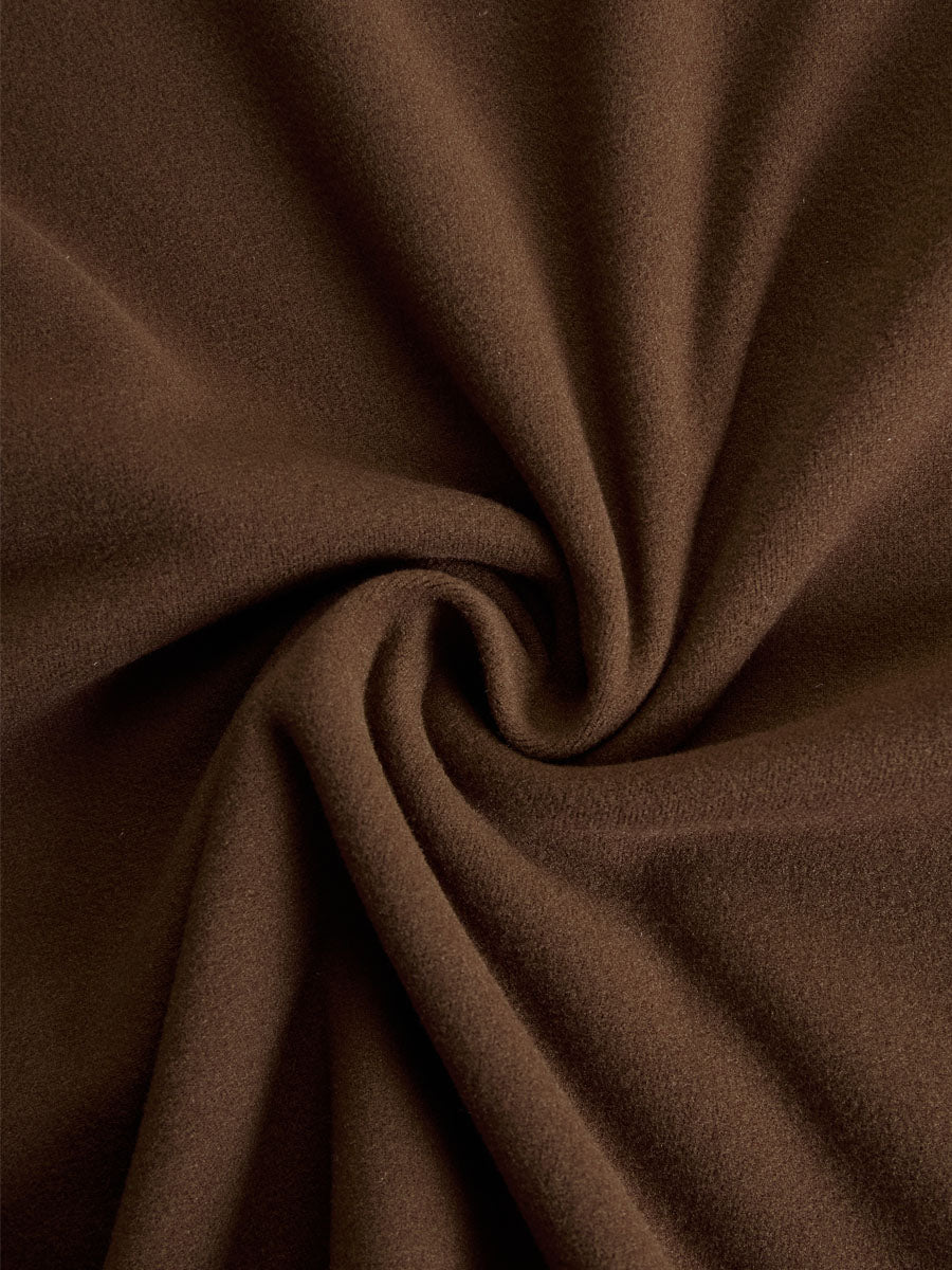 High-neckoff-shoulder Rose-embroidered All-cotton Long-sleeved T-shirt