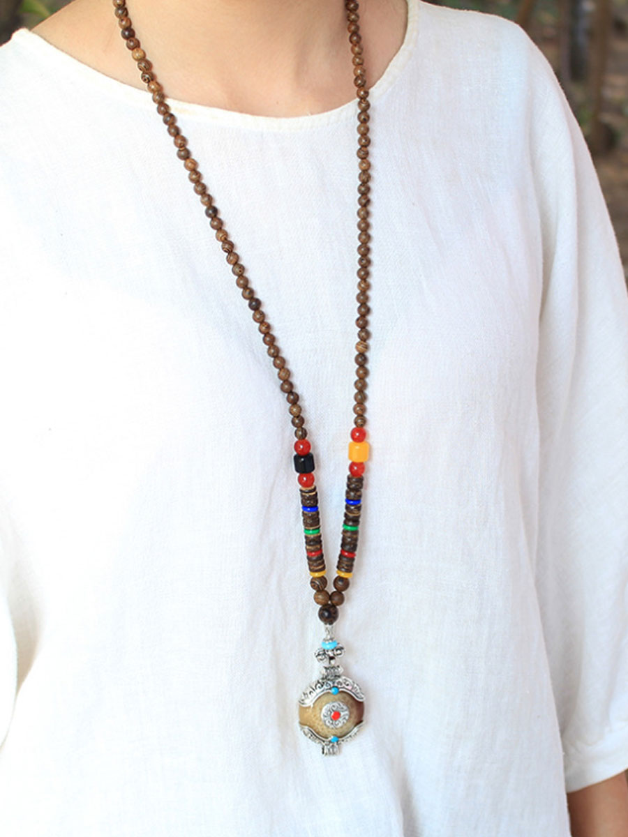 Simple Ethnic Retro Wooden Necklace
