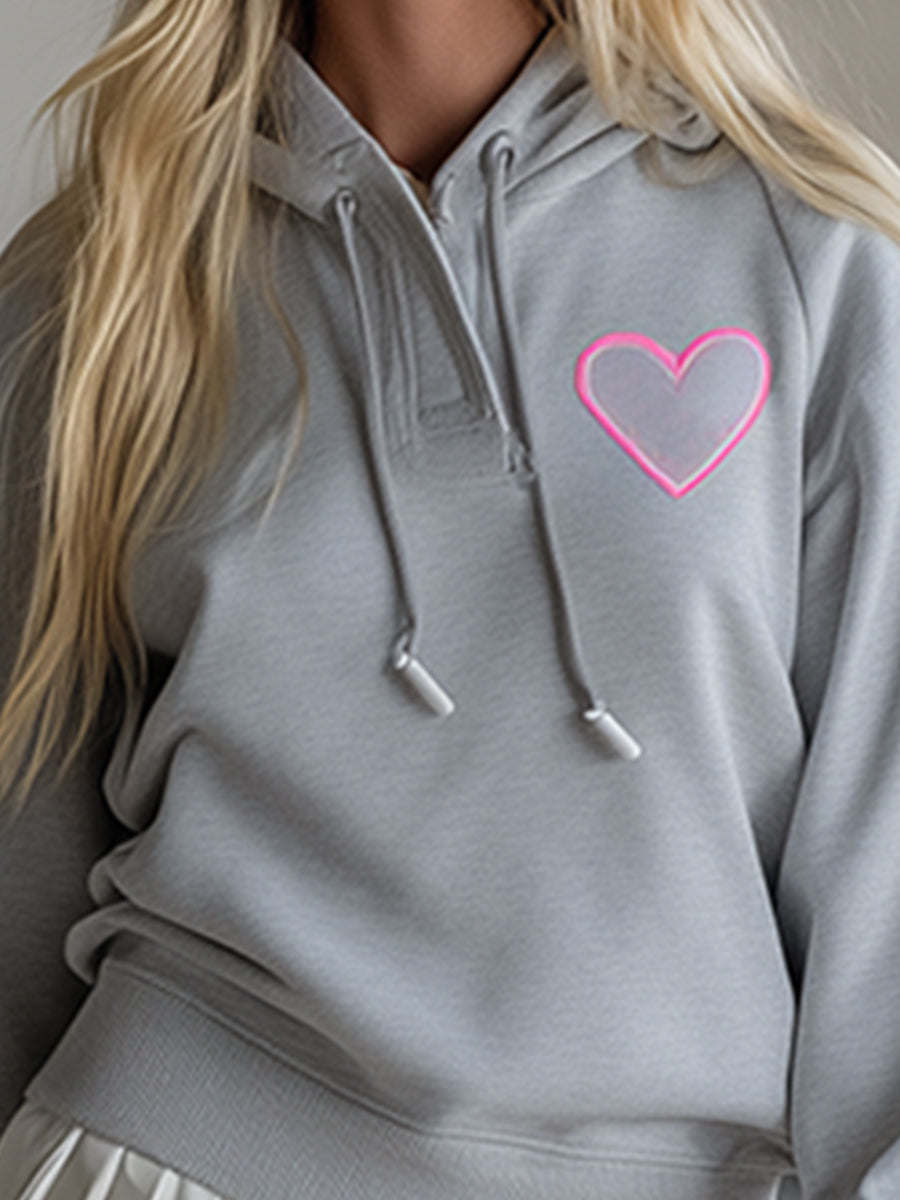 Casual And Sweet Embroidered Gray Sweatshirt Mini Dress