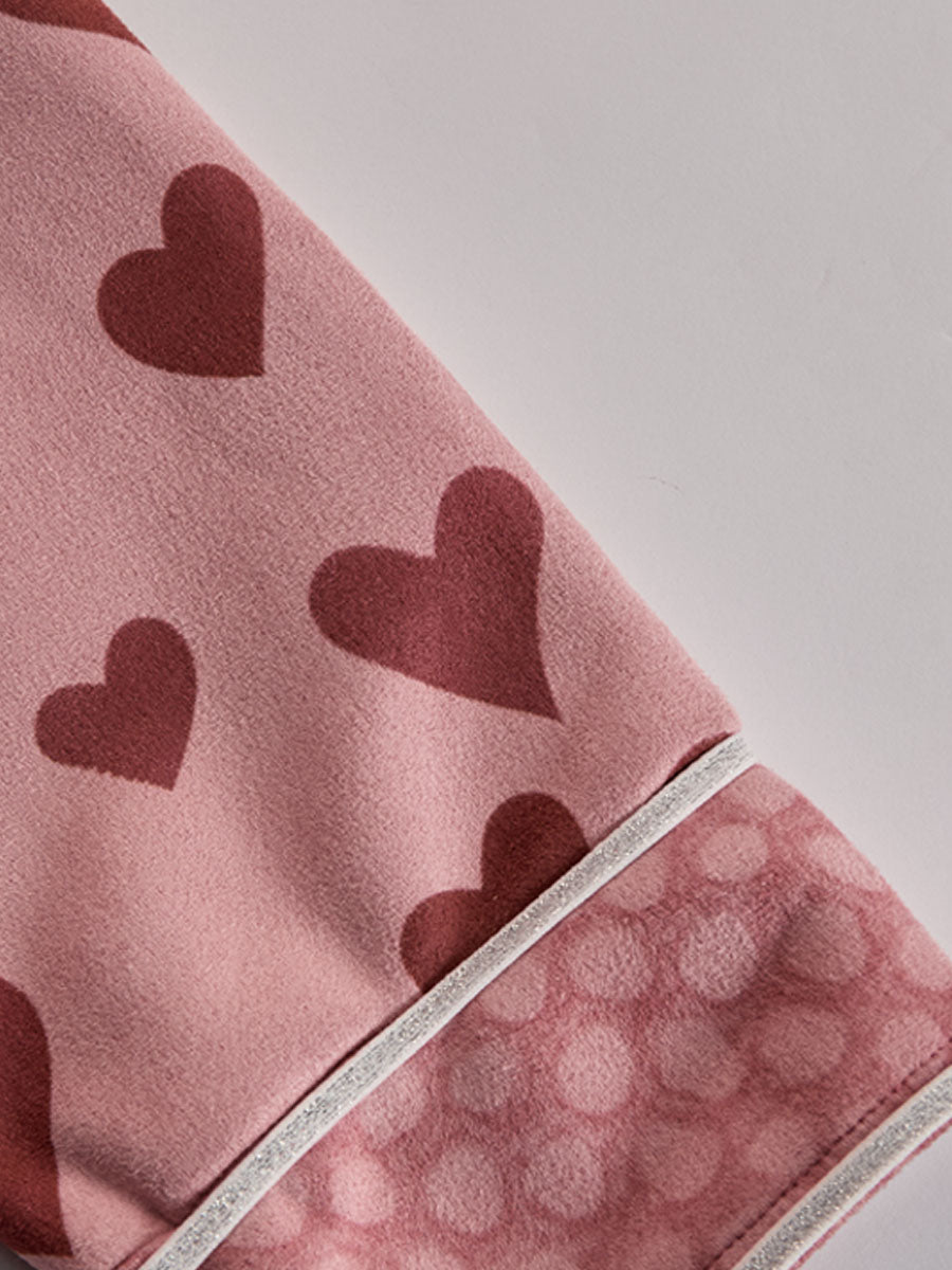 Western Style V-neck Fringed Heart Print Faux Suede Long-sleeved Mini Dress