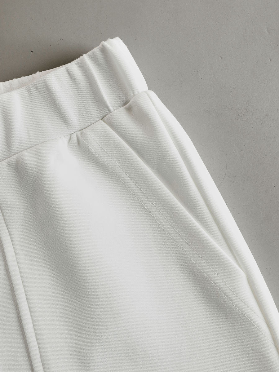 Sporty Retro White Striped Embroidered Sleeveless Vest And Wide-Leg Pants Set