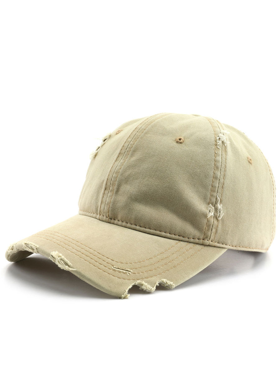 Casual And Fashionable Distressed Cotton Ripped Baseball Cap