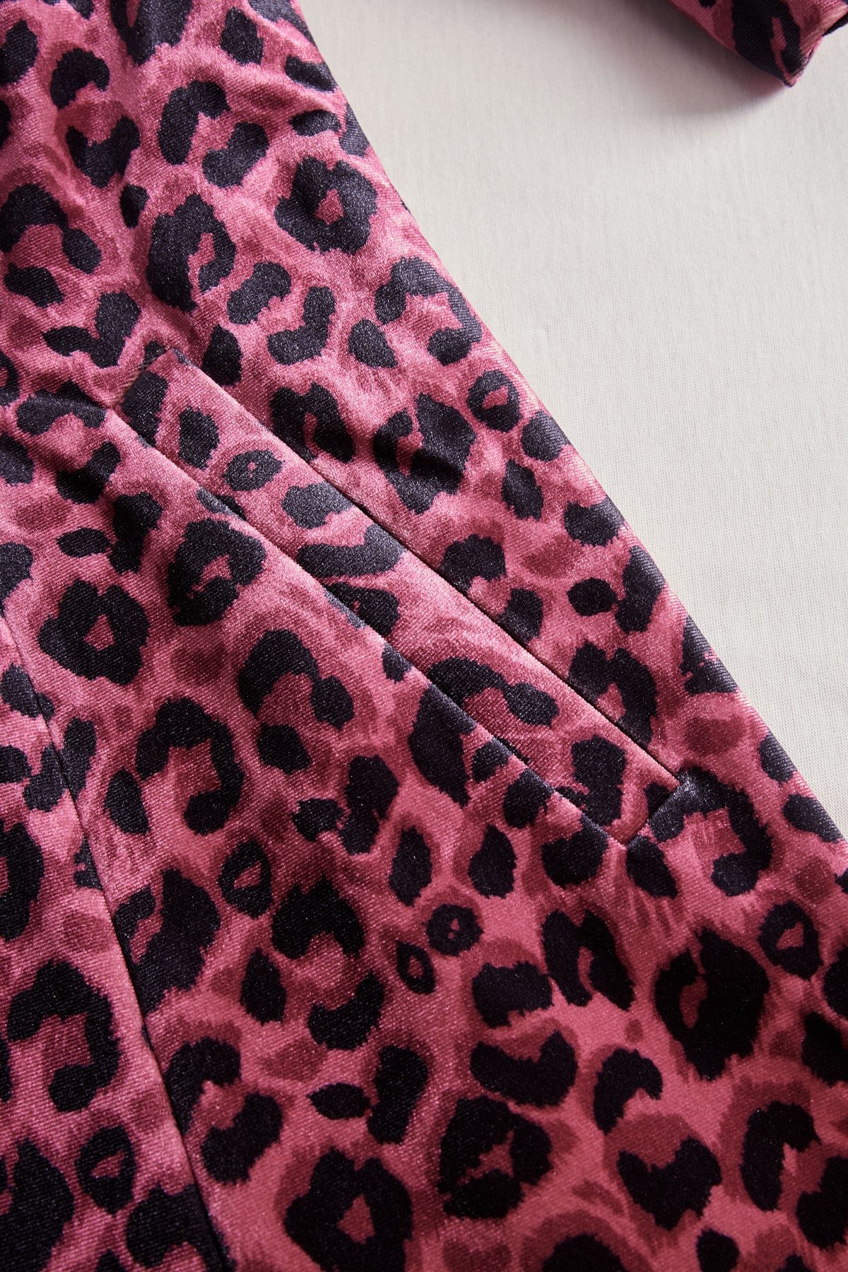 Casual Loose Vintage Velvet Leopard Print Colorblock Lapel Coat