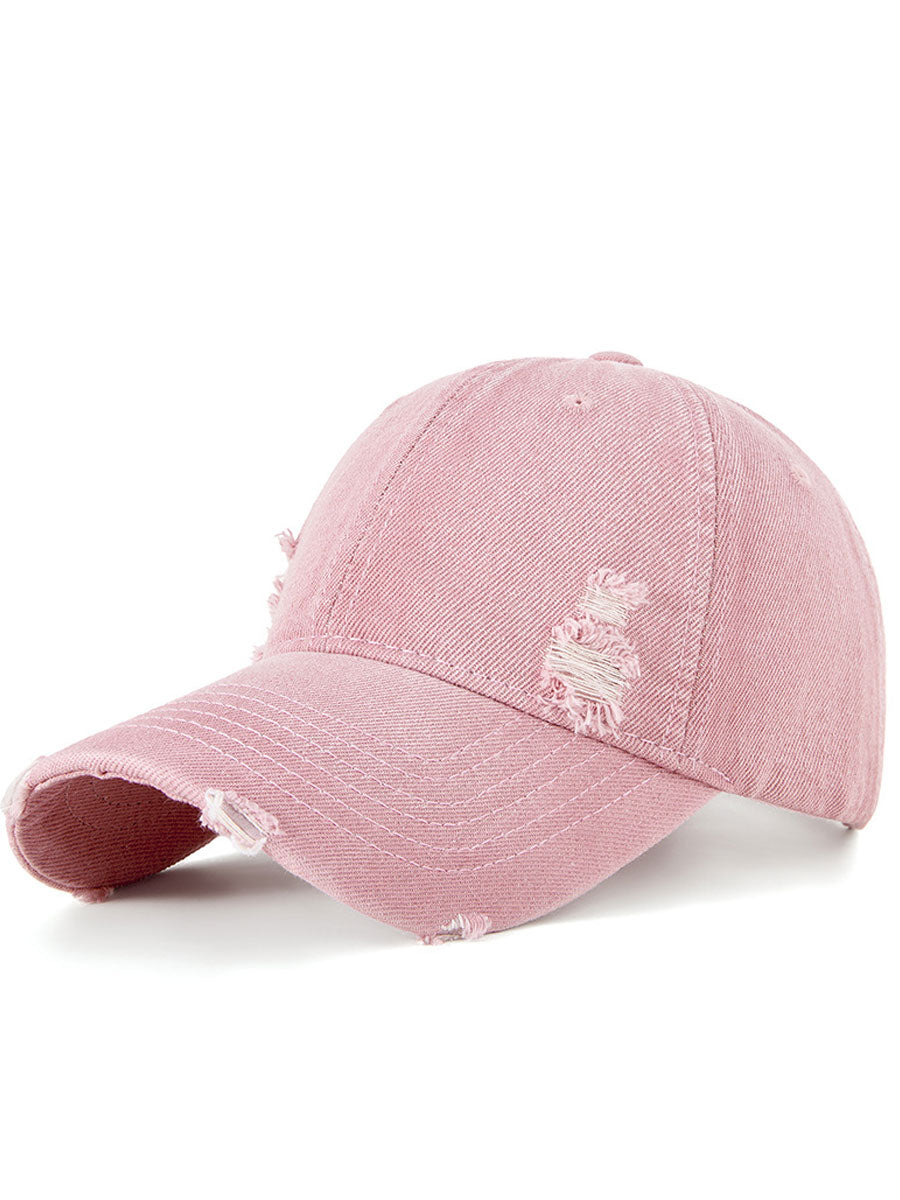 Ripped Denim Casual Sports Baseball Cap