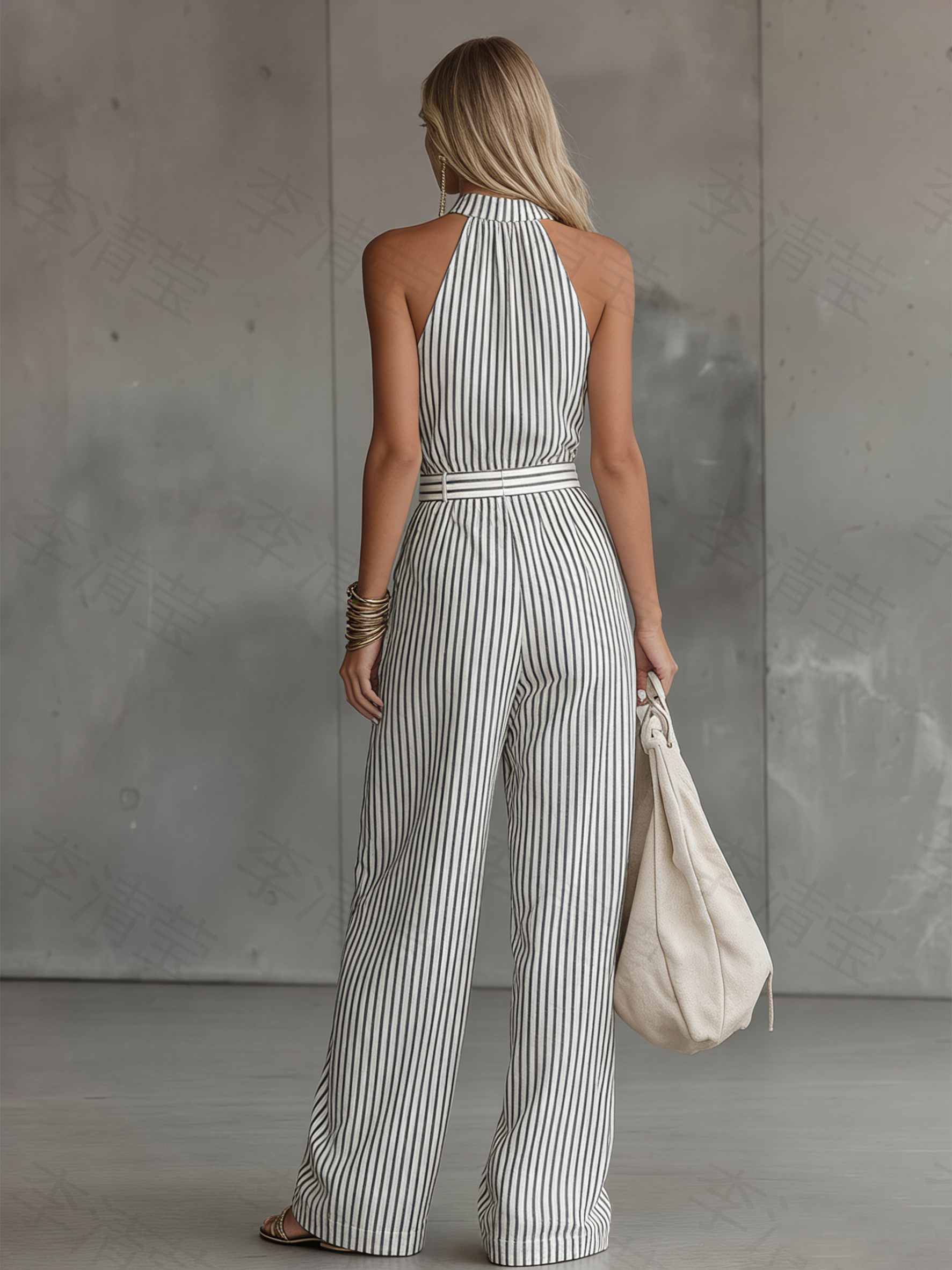 Stylish Elegant And Beautiful Sleeveless Striped Jumpsuit