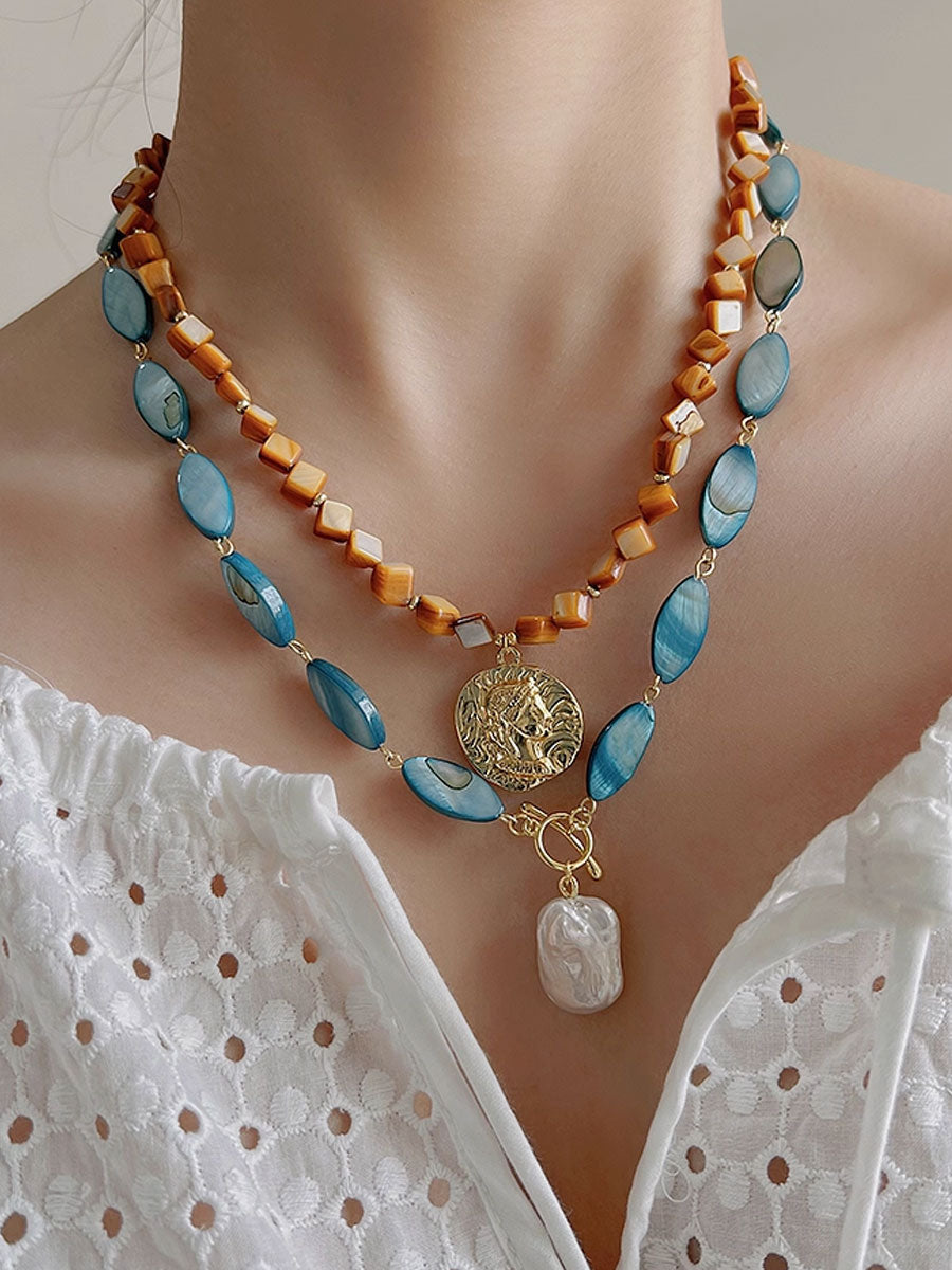 Natural Baroque Pearl Fashion Holiday Clavicle Necklace