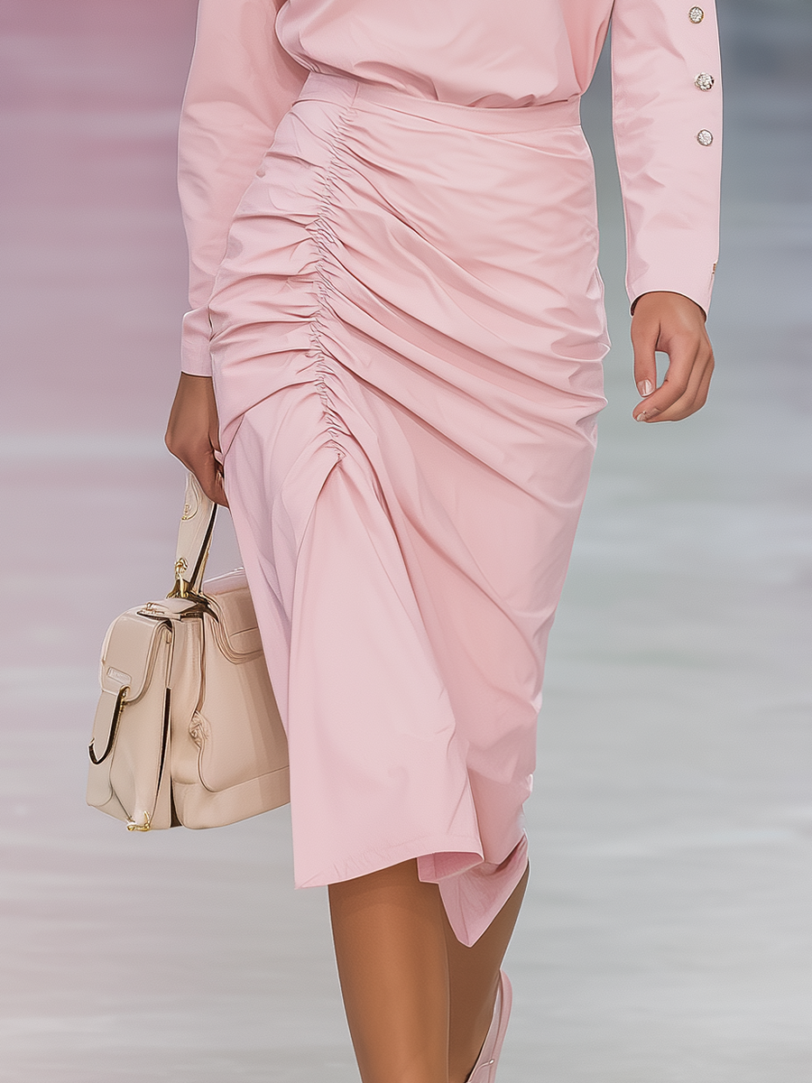 Stylish Elegant Sporty Pleated Midi Dress