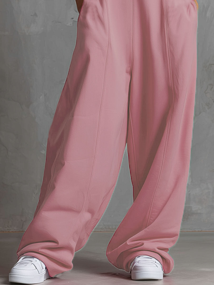 Pink High-neck Sleeveless Double-pocket Sporty Jumpsuit