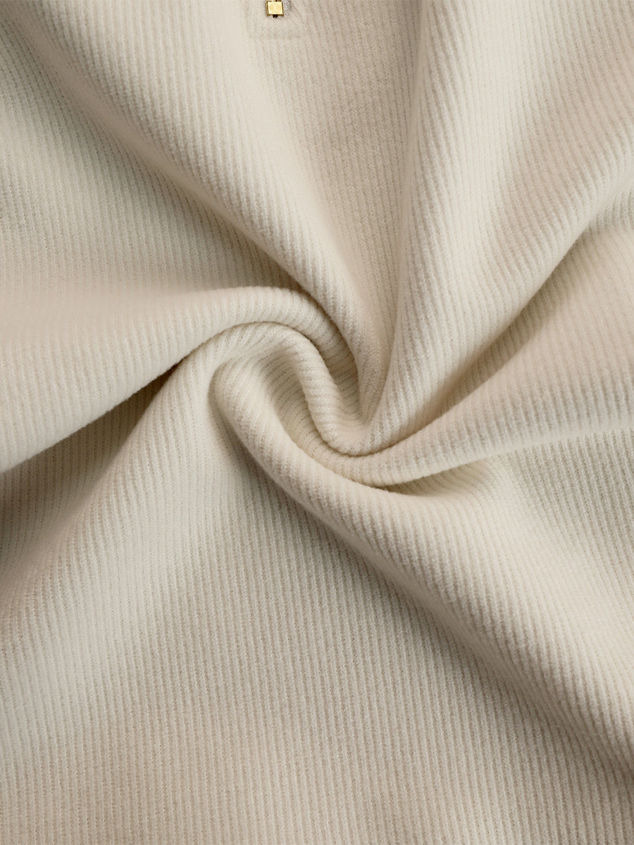 Elegant And Sporty Leopard Print Trim Off-white Knitted T-shirt And Flared Pants Set