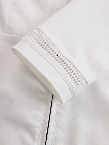 Vintage Western Cowboy Off-White Faux Denim Half-Zip Tassel Long-Sleeved Maxi Dress