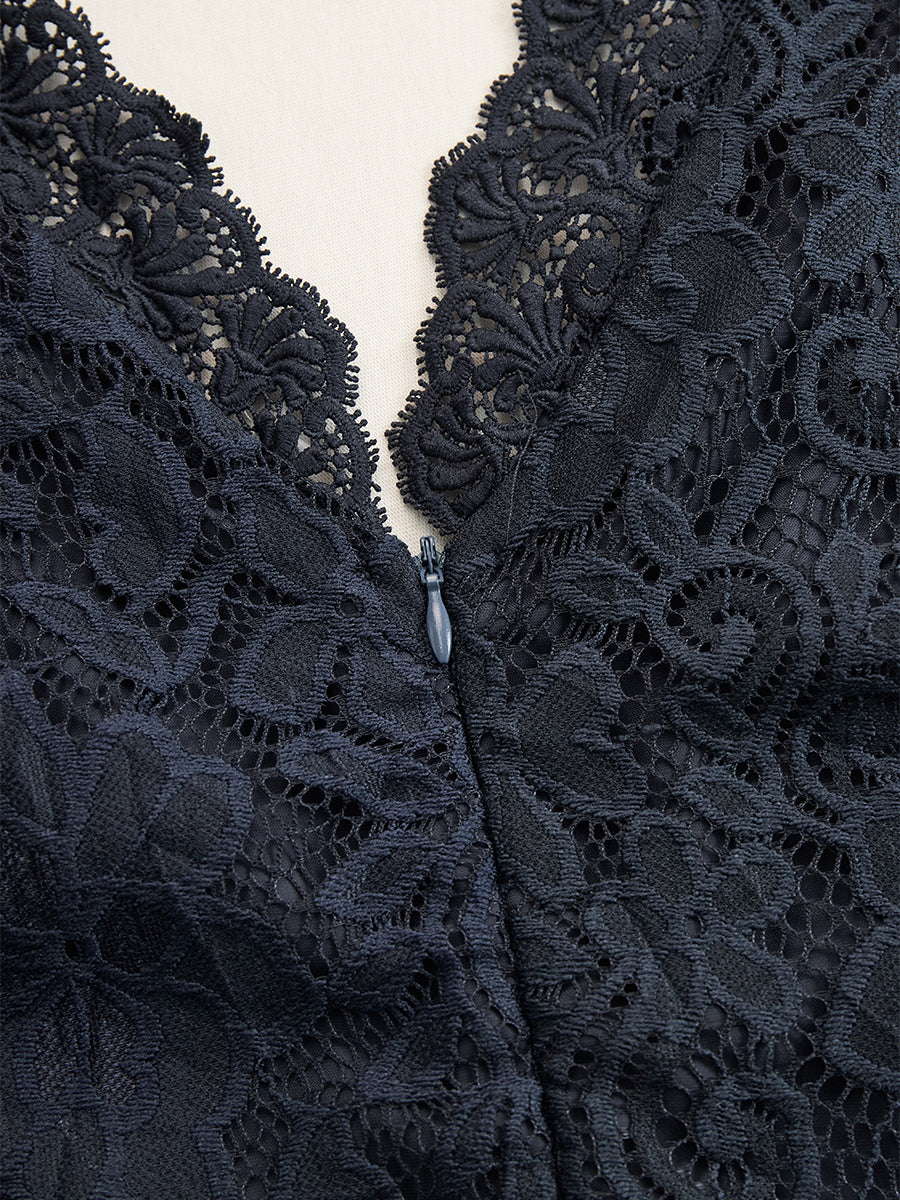 【24-hour shipping out】Vintage Bohemian Blue Lace Sleeveless Midi Dress