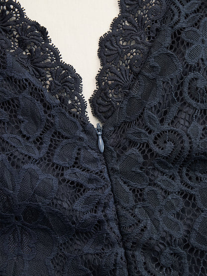 【24-hour shipping out】Vintage Bohemian Blue Lace Sleeveless Midi Dress