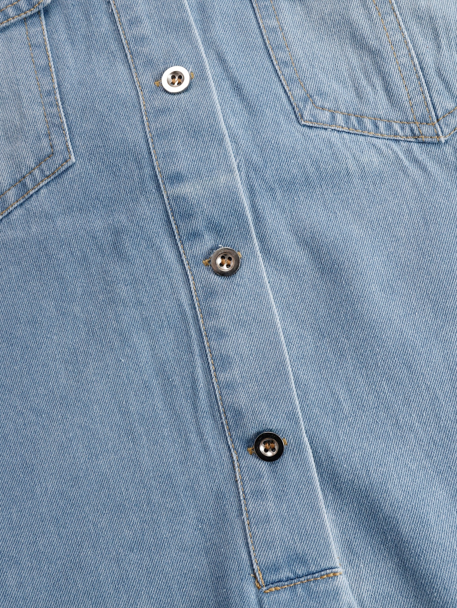 Casual Loose Vintage Denim Short Sleeve Shirt Tassel Mini Dress