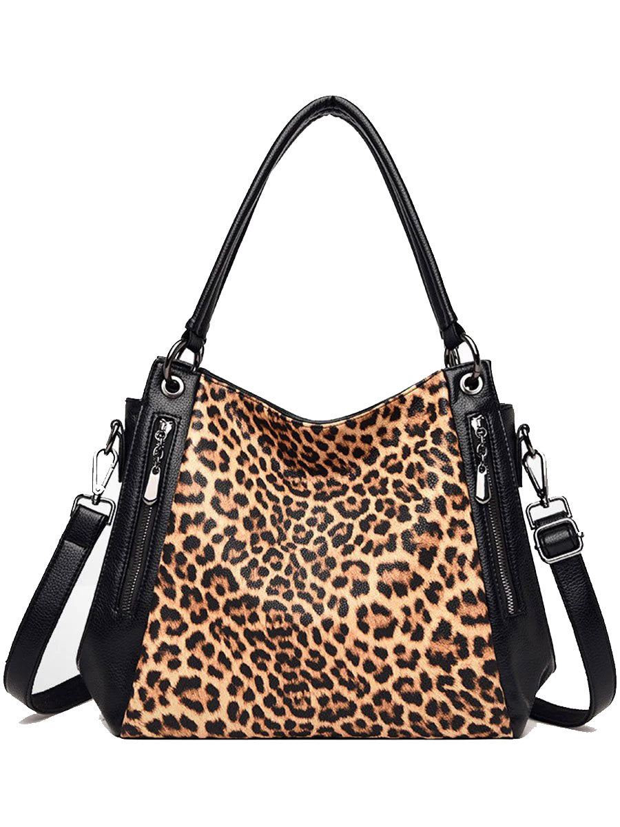 Casual Leopard Print Zebra Shoulder Bag