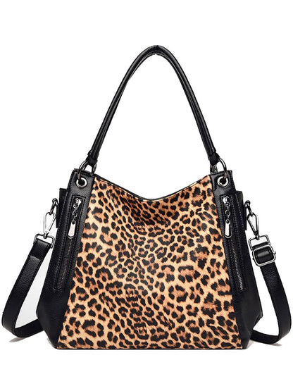 Casual Leopard Print Zebra Shoulder Bag