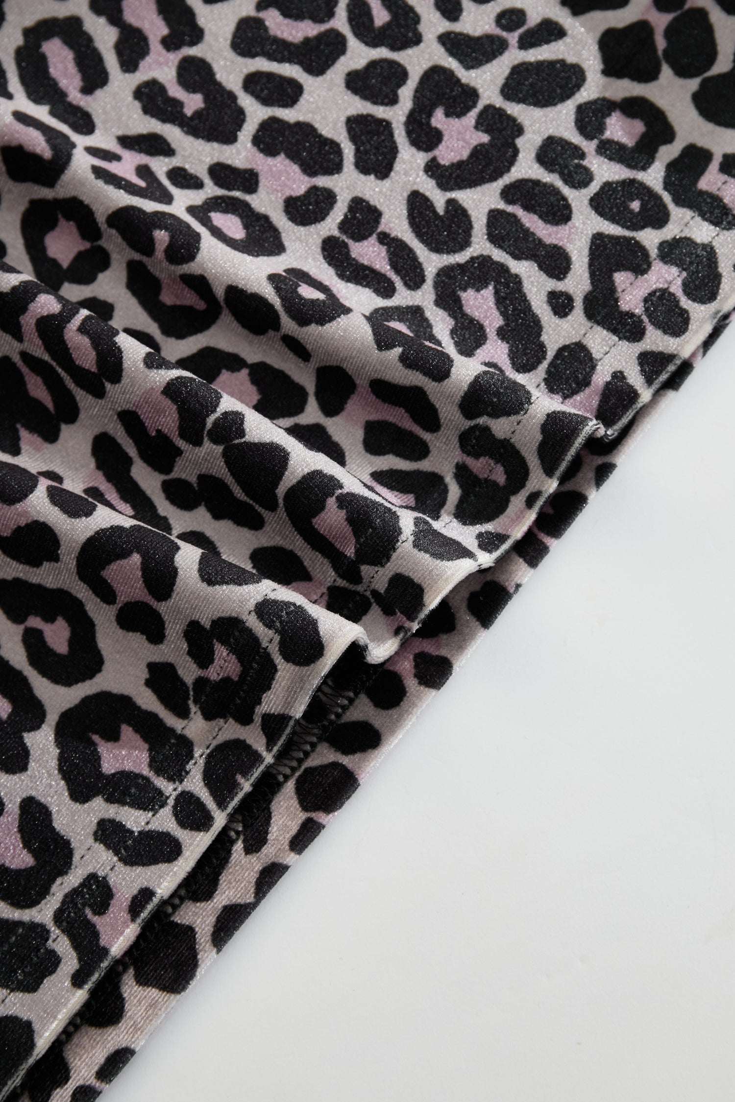 Elegant And Sexy Purple Leopard Print Halter Velvet Mini Dress