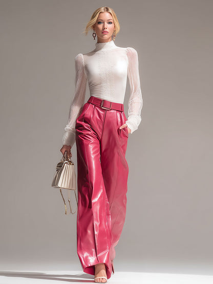 Stylish Chiffon White High-neck Cotton Shirt