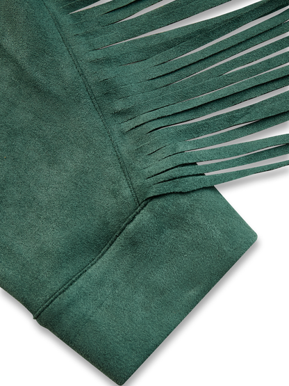 Bohemian Retro Tassel Lapel Long Sleeve Suede Shirt