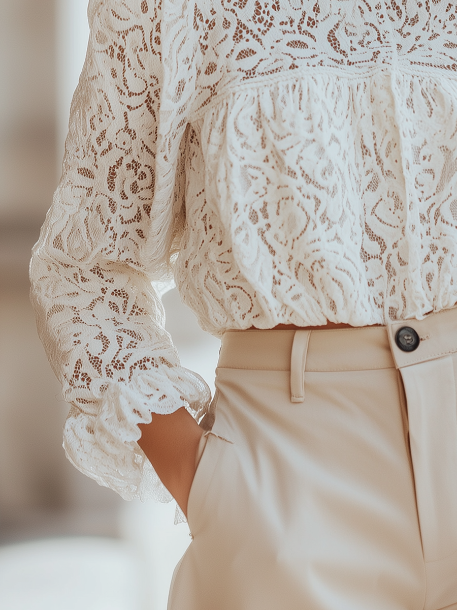 Premium Lace Long Sleeve Shirt