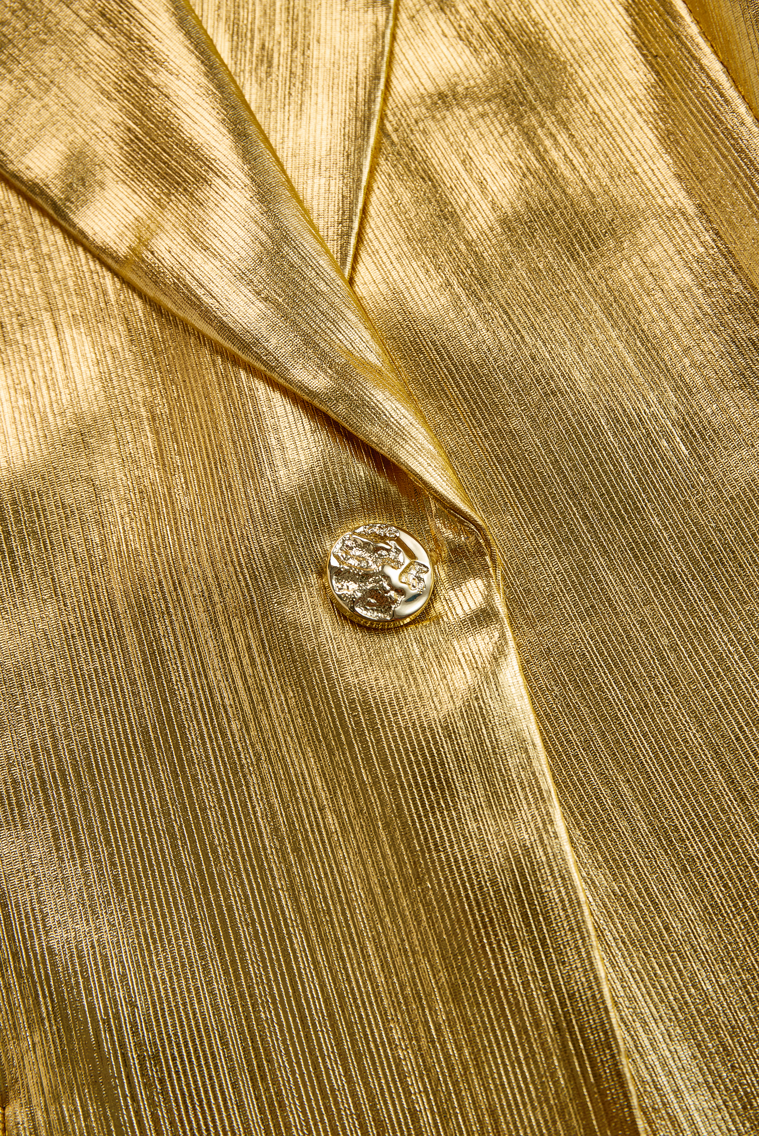 High-End Fashionable Loose Gold Pleated Suit Jacket