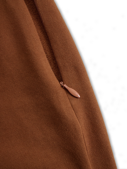 Western Retro Brick Red Cotton Long Sleeve Tassel Maxi Dress