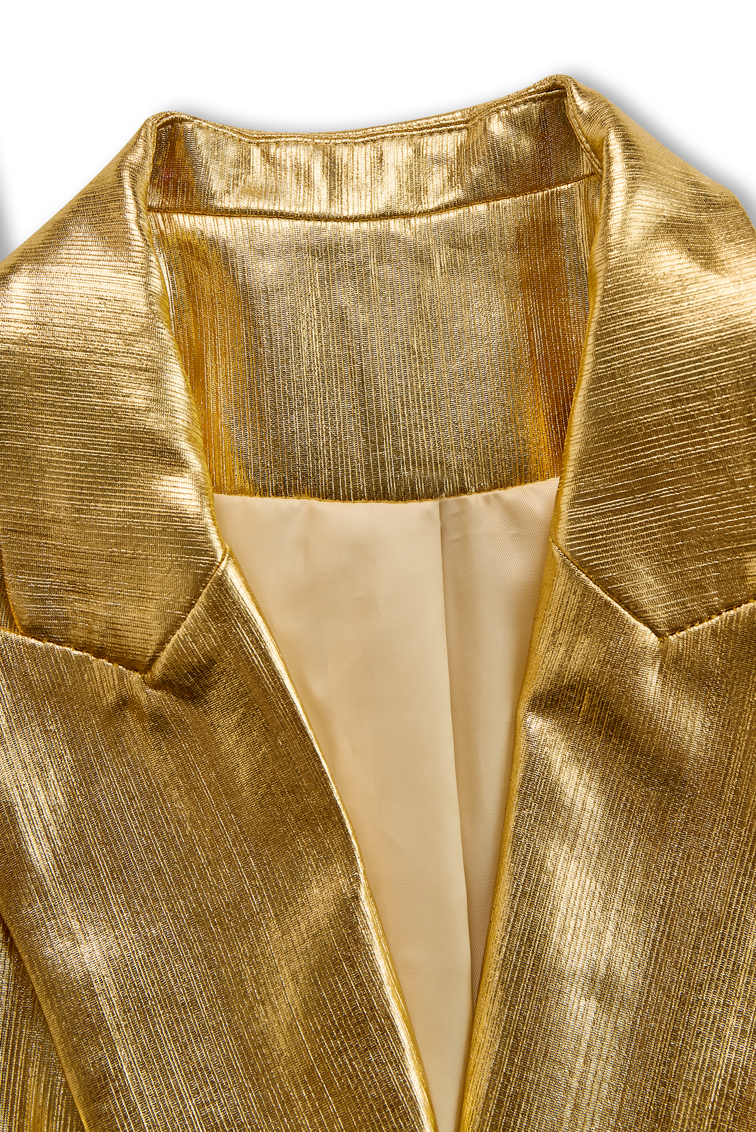 High-End Fashionable Loose Gold Pleated Suit Jacket