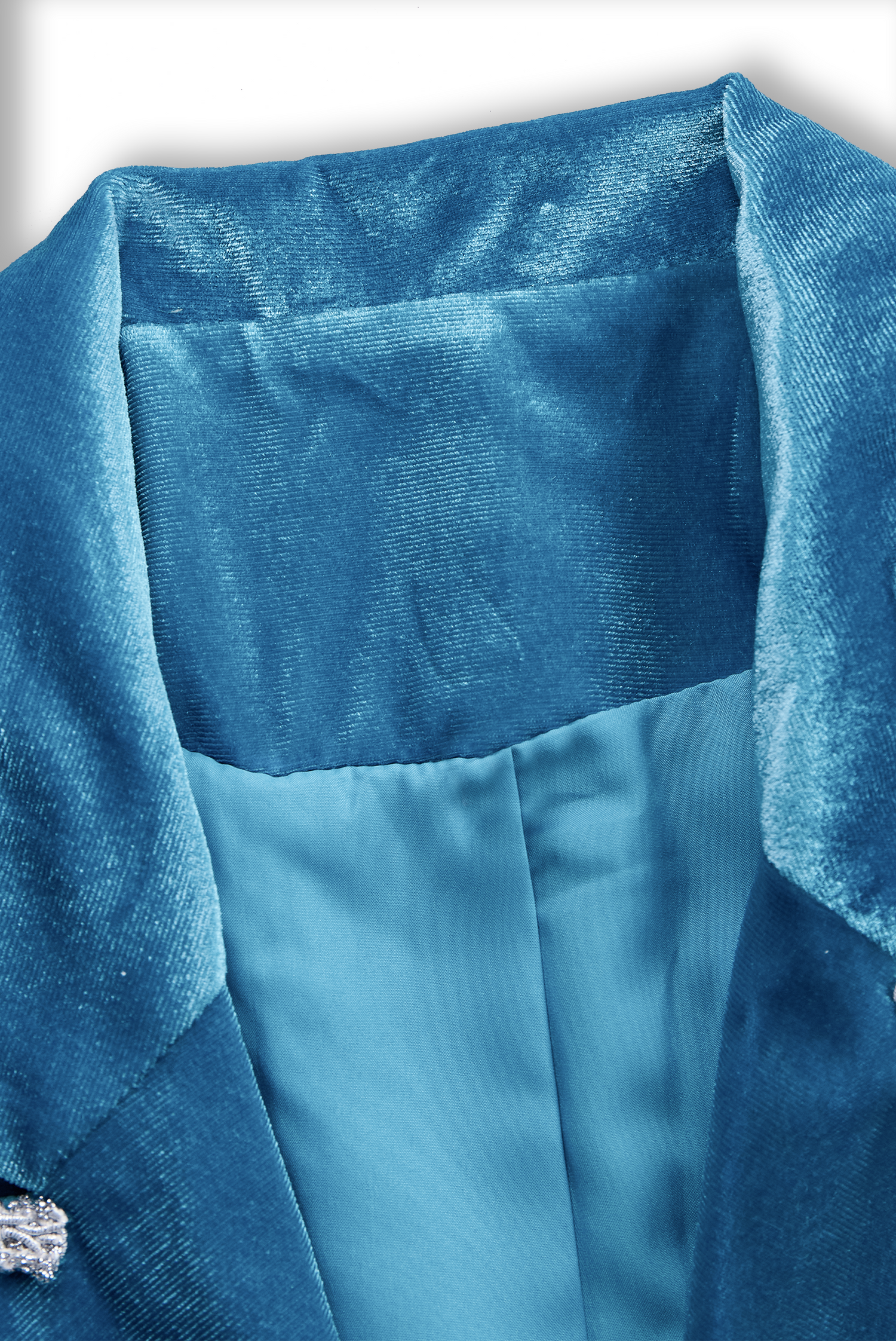 Casual Loose Retro Solid Velvet Pocket Blazer