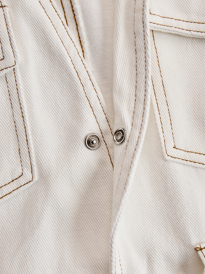 Retro High-end Fashion Tassel Splicing Denim Mini Dress