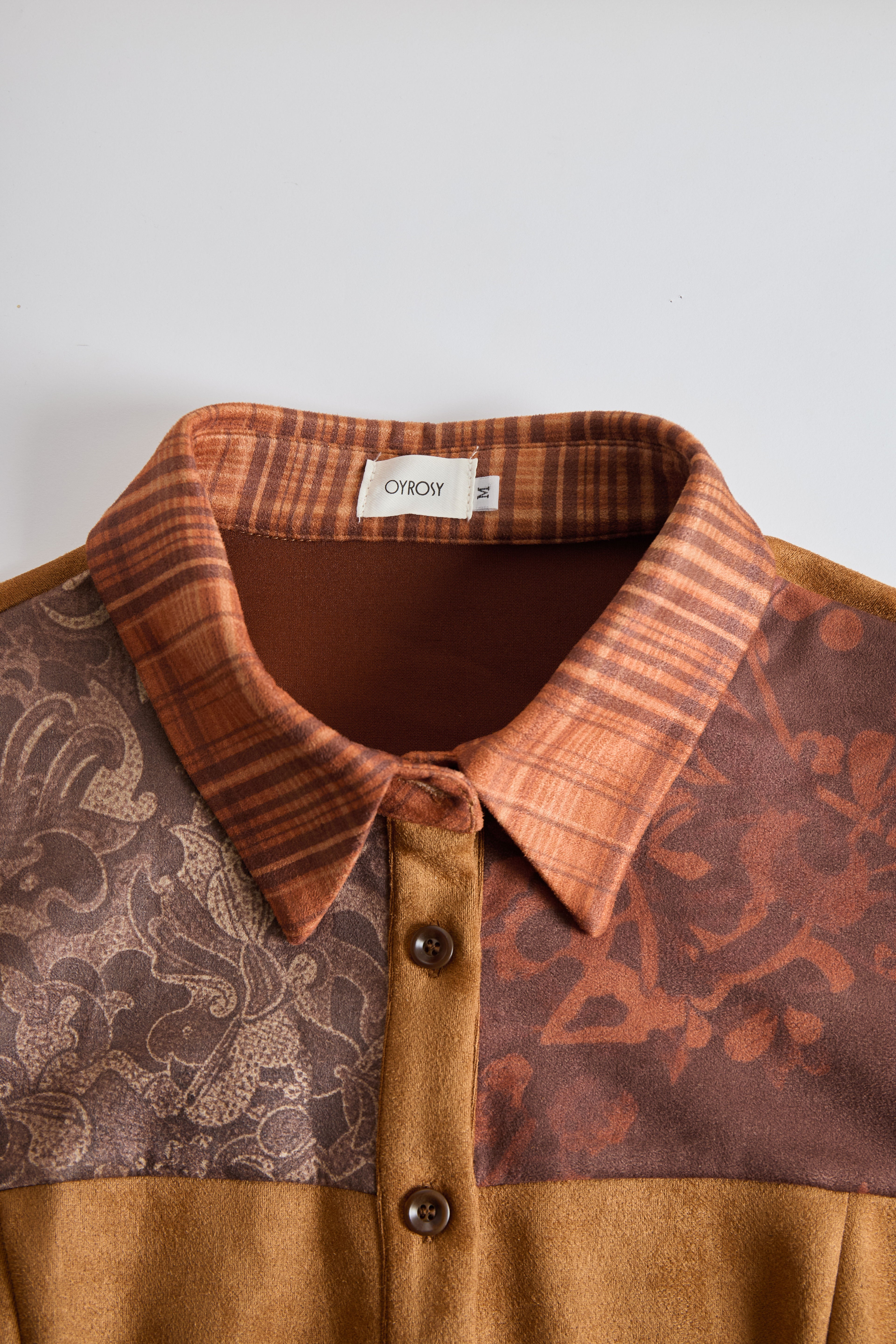 Western Retro Lace-Up Plaid Patchwork Caramel Faux Suede Maxi Dress