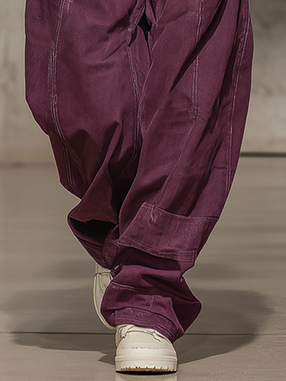 Casual Retro Workwear Purple Jeans