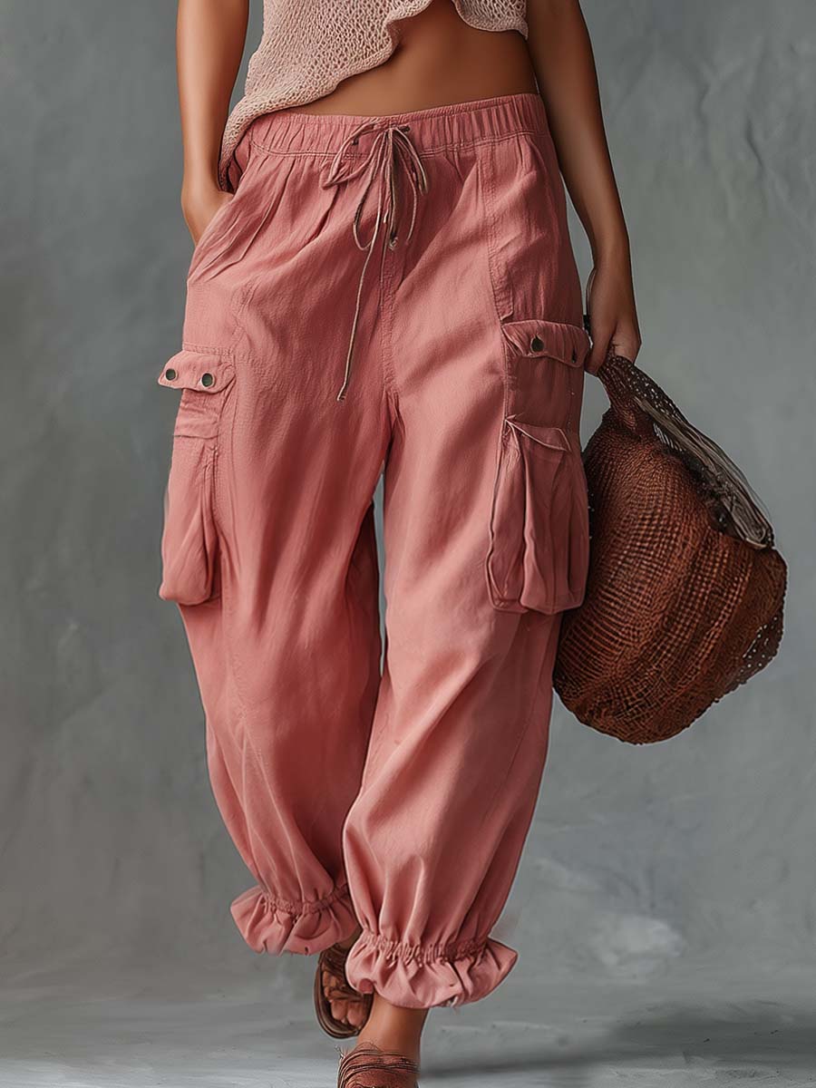 Sahara Rose Knit Cargo Set Effortless Boho Energy
