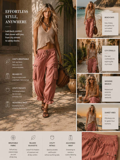Sahara Rose Knit Cargo Set Effortless Boho Energy