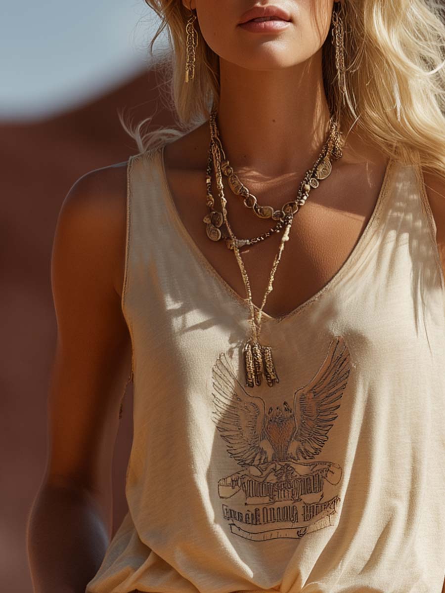 Phoenix Sand Americana Graphic Tank Effortless Desert Roadtrip Style
