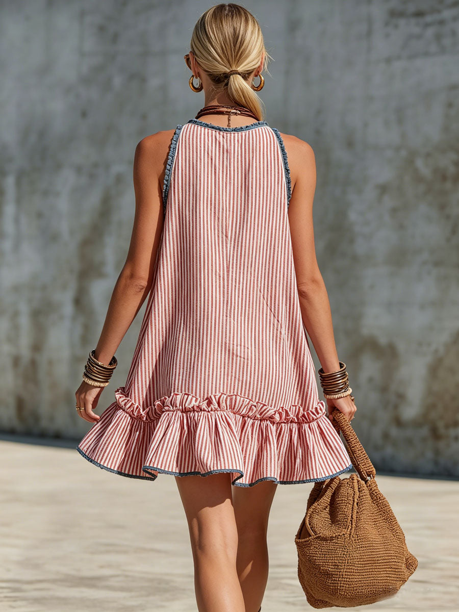 red and white striped cotton dress Red/Multi Tori Stripe Cotton Voile Dress | WHISTLES