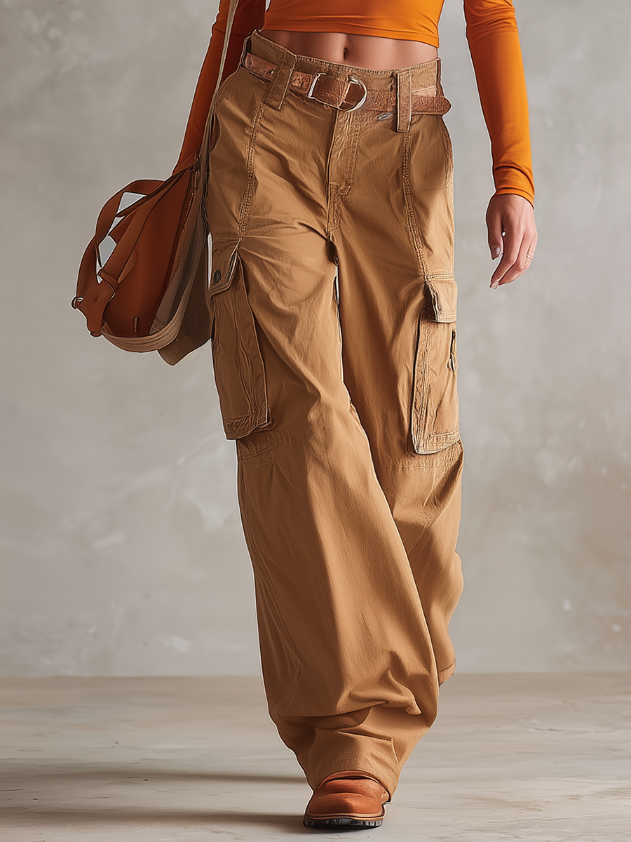 Retro-casual Western-style Off-shoulder Pant Set