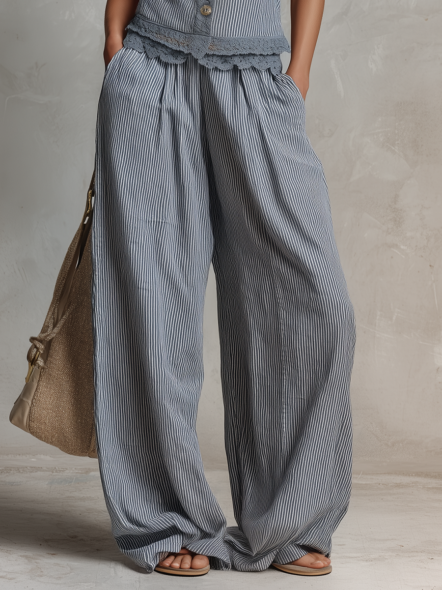 Vintage-style Casual-elegant Western-inspired Lace-panel Set