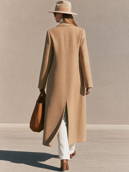 Simple And Stylish Camel-colored Lapel Coat
