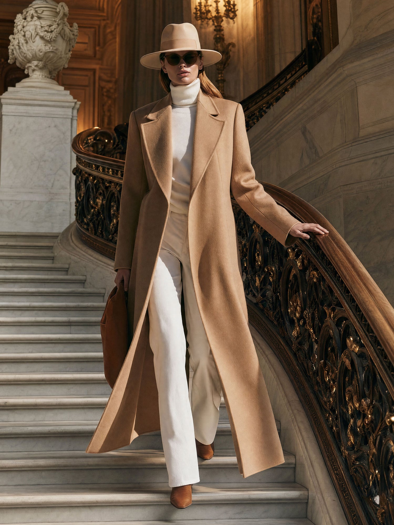 Simple And Stylish Camel-colored Lapel Coat