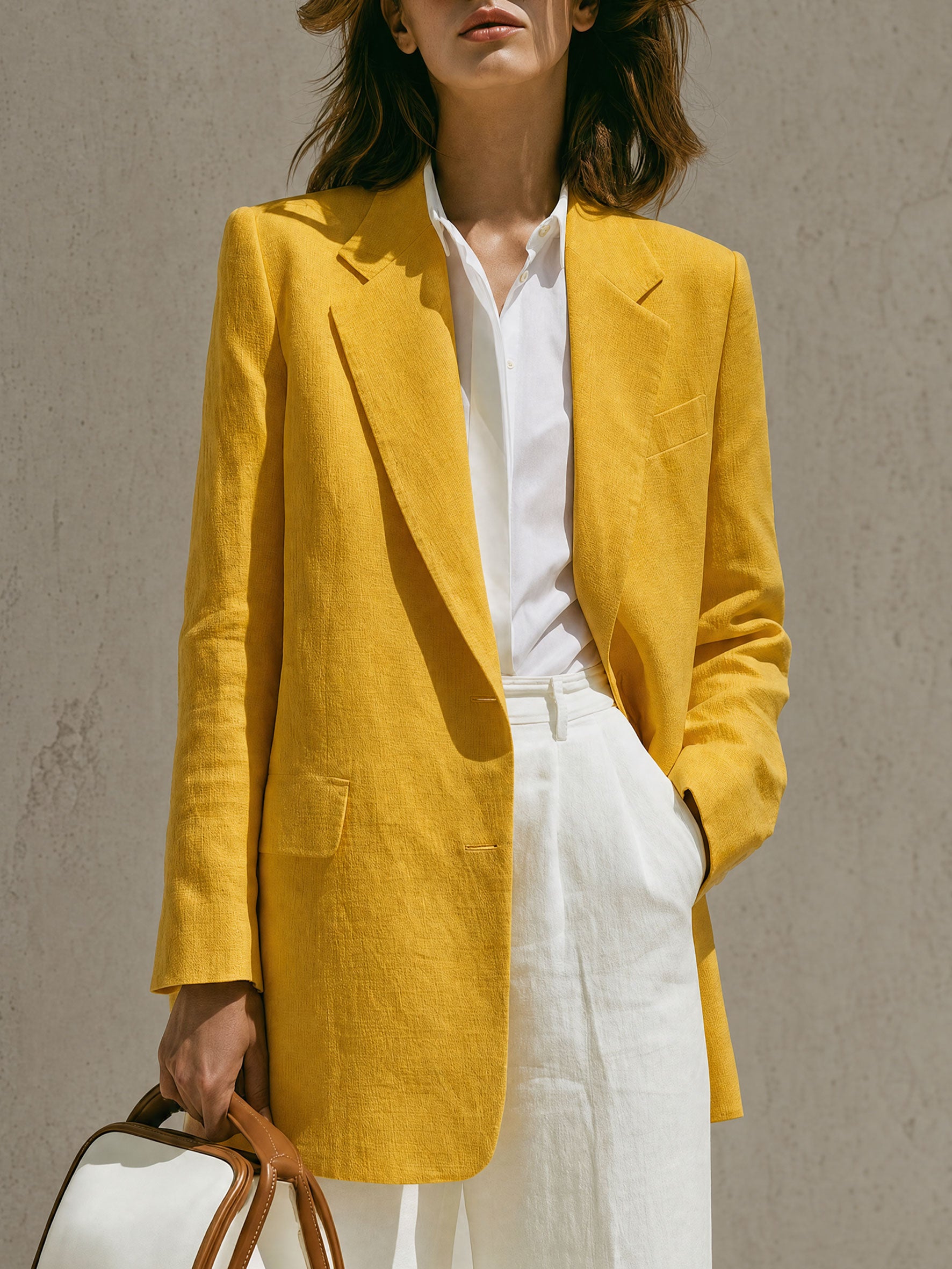 Casual Retro Yellow Blazer