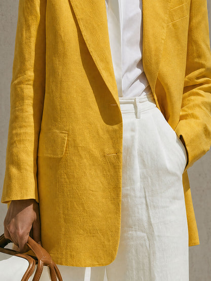 Casual Retro Yellow Blazer