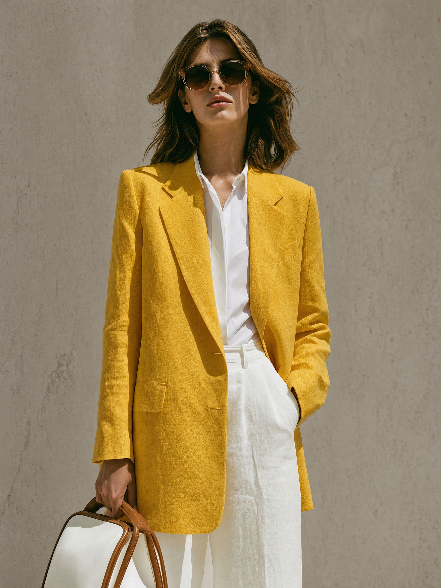 Casual Retro Yellow Blazer