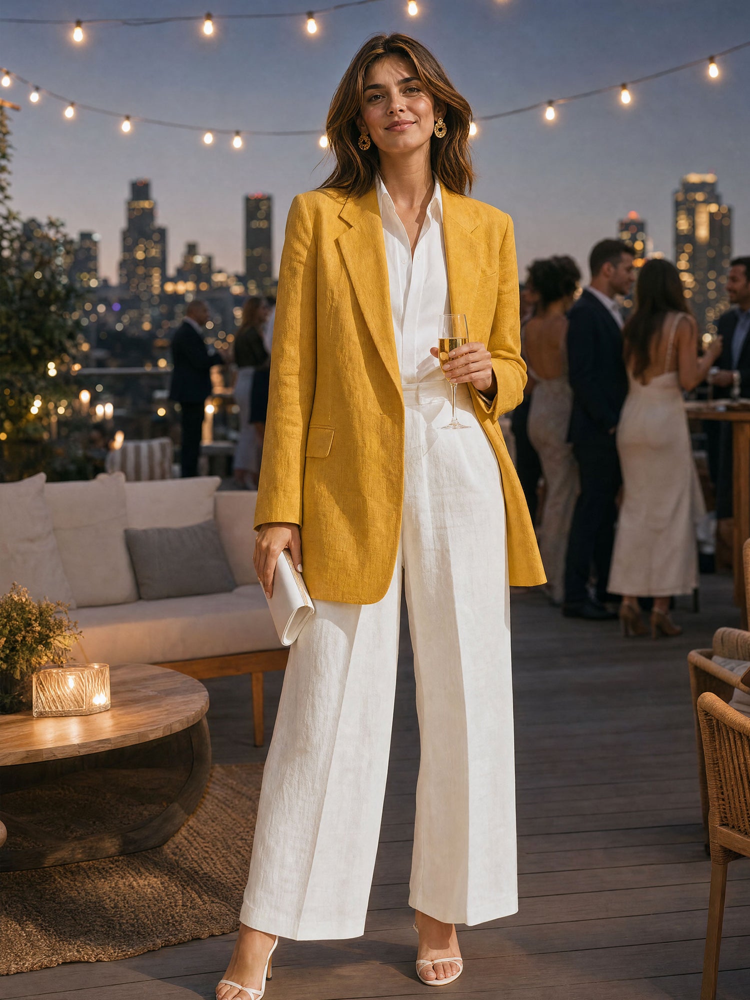 Casual Retro Yellow Blazer